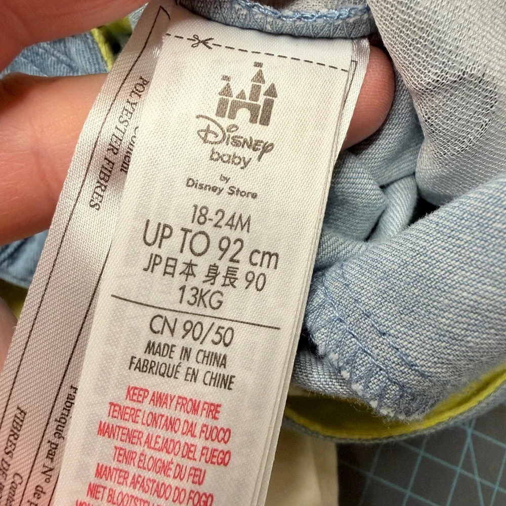 Disney Baby Mickey Mouse Little Explorer Denim Overalls Size 18-24M Striped set